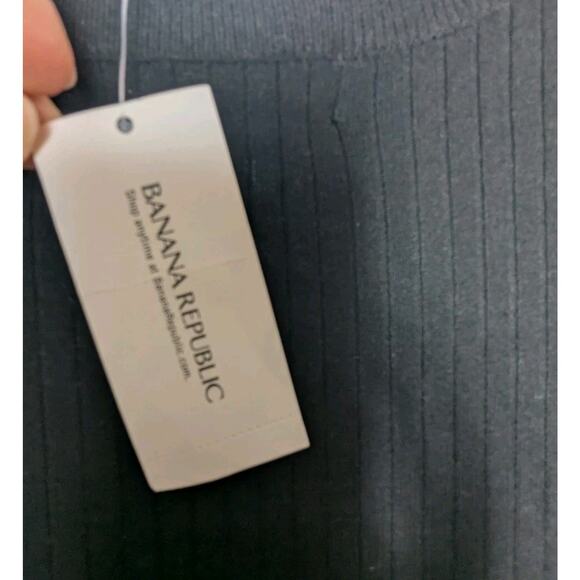 NWT Banana Republic Ribbed Knit Sheath Sweater Dress Black Slit Midi Fall '18 XL - Picture 9 of 12